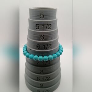 Natural Turquoise Bead Stretch Bracelet Size 7